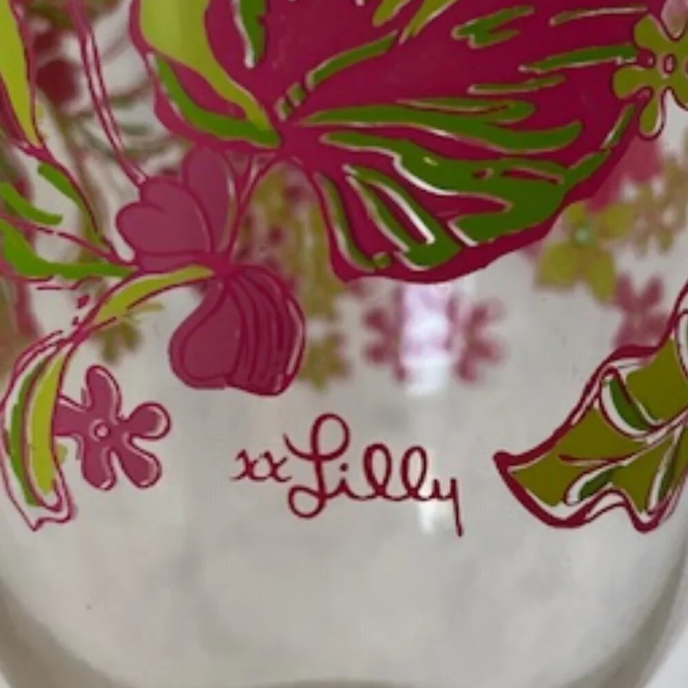 LILLY PULITZER Rose Garden Acrylic Stem Wine Glass